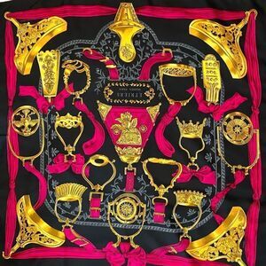 Vintage HERMÃˆS Carre 90 Silk Scarf Etriers by FranÃ§oise de la Perriere 1964